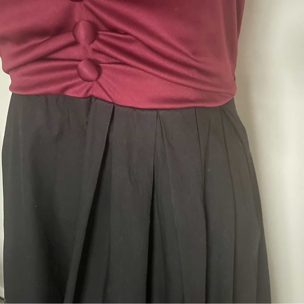 Lindy Bop Elsa burgundy and black dress size M - Picture 4 of 7